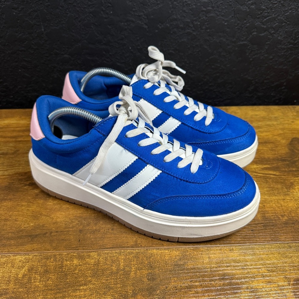 Madden Girl Navida NAVI01J1 Blue Fabric PU Platform Sneakers Womens 11M